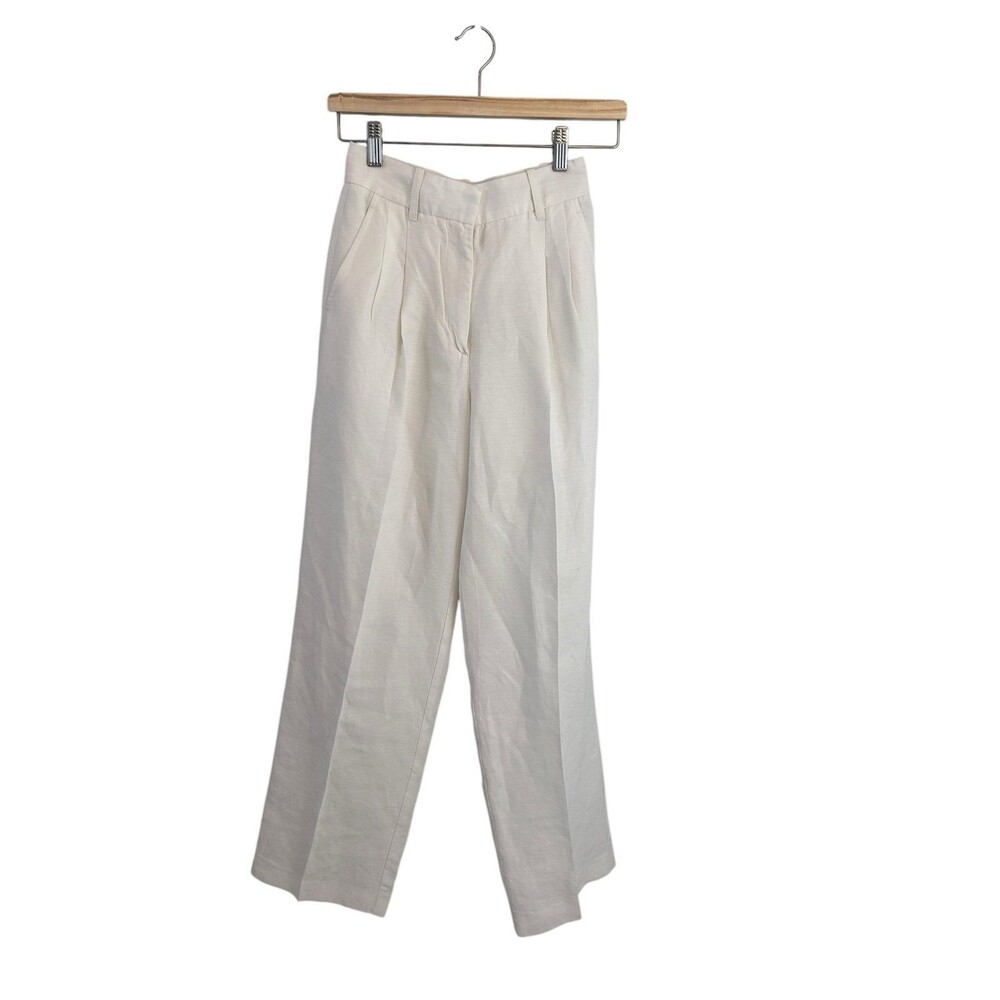 Aritzia Wilfred The Effortless Pant Linen white size 0